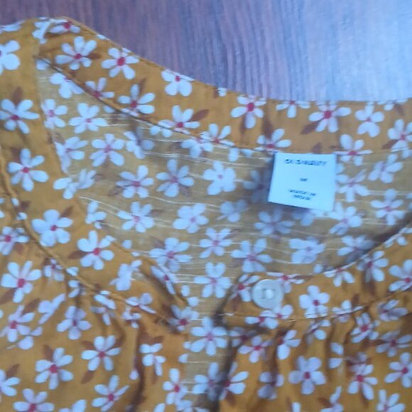 Old Navy Mustard Floral Blouse - Picture 4 of 7